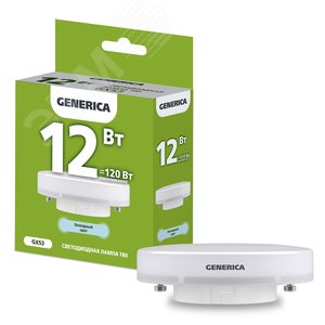 Лампа светодиодная T80 таблетка 12Вт 230В 6500К GX53 GENERICA - IEK (ИЭК)