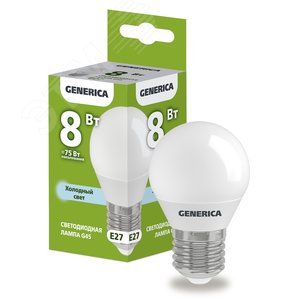 Лампа светодиодная G45 шар 8Вт 230В 6500К E27 GENERICA - IEK (ИЭК)