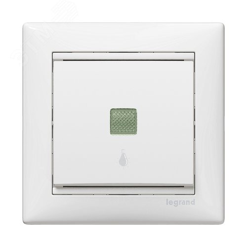 VALENA Кнопка с подсветкой и символом лампы белый (774413) - Legrand
