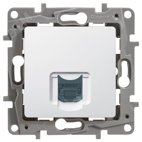 Розетка компьютерная RJ45 категория 6 UTP белый ETIKA - фото 3
