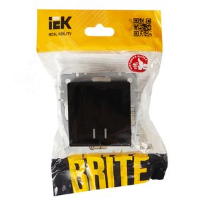 BRITE Выключатель двухклавишный с индикацией 10А ВС10-2-1-БрЧ черный - фото 6