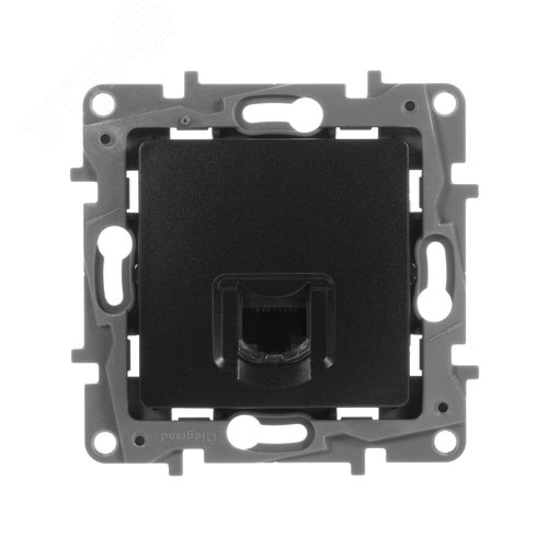 Розетка компьютерная RJ45 категория 6 UTP антрацит ETIKA 2