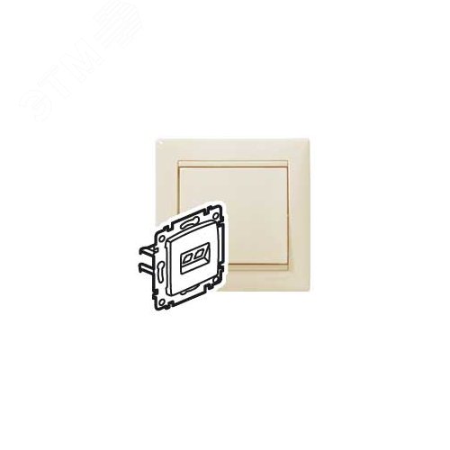 Розетка компьютерная RJ45 категория 5Е UTP с захватами слоновая кость VALENA - IEK (ИЭК)