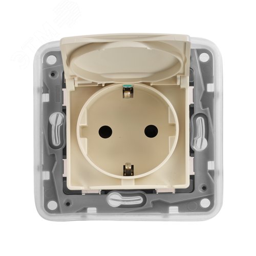 ETIKA Розетка 2К+З IP 44 с крышк. с/ш автоматическ 2