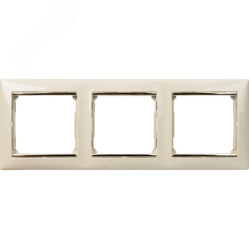 Рамка 3-местная слоновая кость (золотой штрих) VALENA 2