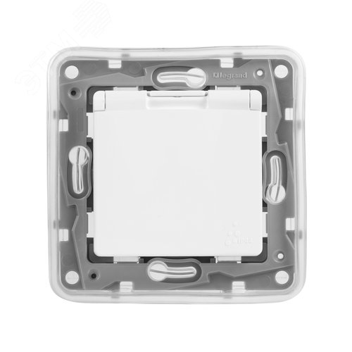 ETIKA Розетка с заземлением IP44 белая (672232) 5