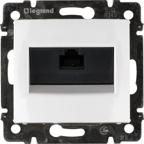 Розетка компьютерная RJ45 категория 5Е UTP с захватами белый VALENA - фото 2