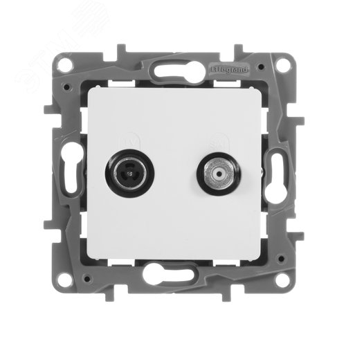 Розетка двойная TV+SAT тип звезда белый ETIKA 4