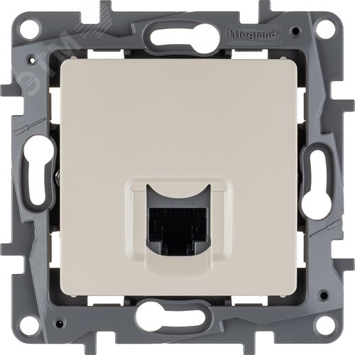 Розетка компьютерная RJ45 категория 5Е UTP слоновая кость ETIKA 2