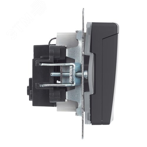BRITE Розетка одинарная с заземлением с защитными шторками и крышкой 16А IP44 РСбш10-3-44-БрГ графит - фото 6