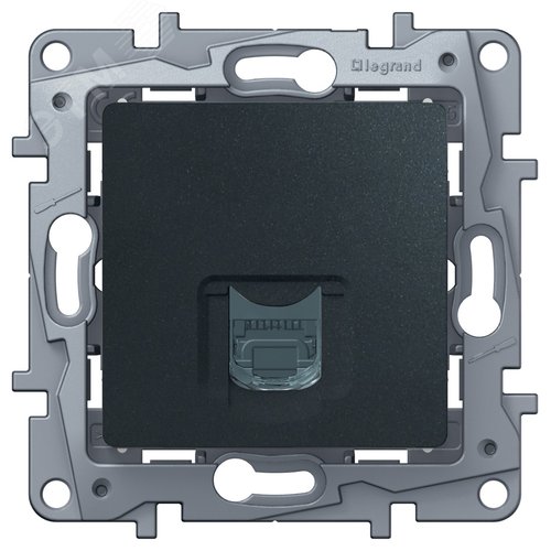 Розетка компьютерная RJ45 категория 6 UTP антрацит ETIKA 4