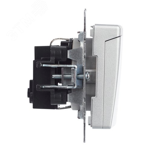 BRITE Розетка с заземлением с защитными шторками и крышкой 16А IP20 РСбш10-3-БрА алюминий - фото 6