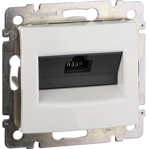 Розетка компьютерная RJ45 категория 5Е UTP с захватами белый VALENA - IEK (ИЭК)