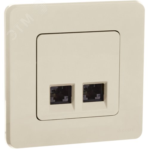 Розетка компьютерная двойная RJ45 категория 6 UTP слоновая кость INSPIRIA - фото 4