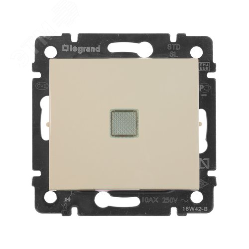 VALENA Переключатель одноклавишный с подсветкой в рамку слоновая кость (774326) 2