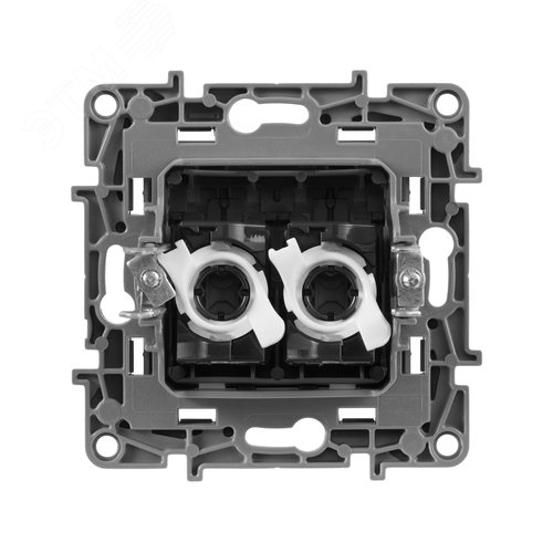 Розетка компьютерная двойная RJ45 категория 5Е UTP алюминий ETIKA 4