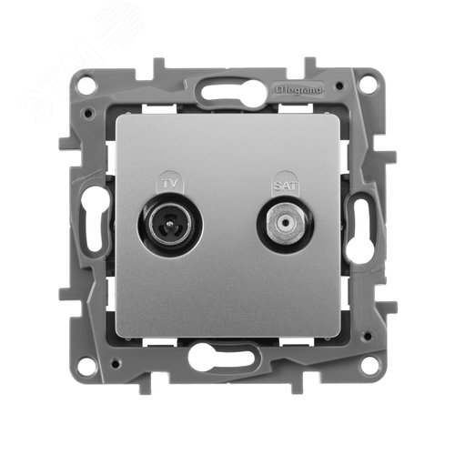 Розетка двойная TV+SAT тип звезда алюминий ETIKA 3