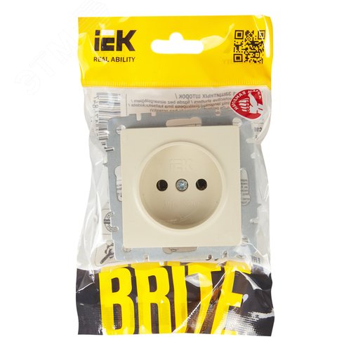 BRITE Розетка без заземления без защитных шторок 10А РС10-1-0-БрКр бежевый - фото 6