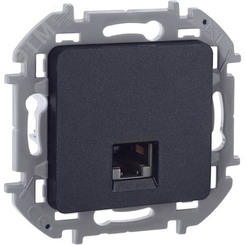 Розетка компьютерная RJ45 категория 6 UTP антрацит INSPIRIA - Legrand