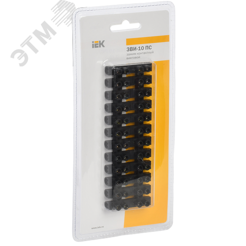 Зажим винтовой ЗВИ-10 2.5-6мм.кв 2шт не поддер живает горение черный 2