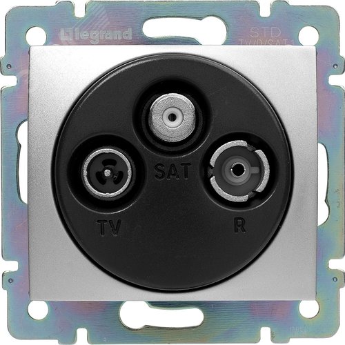Розетка TV-FM-SAT оконечная алюминий VALENA