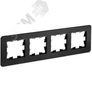 BRITE Рамка 4 поста РУ-4-2-Бр стекло черный RE IEK - IEK (ИЭК)