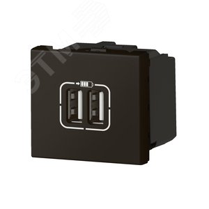 Розетка USB А+А для зарядки двойная Mosaic 2 модуля - матовая черная - фото 2