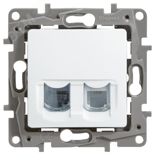 Розетка двойная RJ11+RJ45 кат.5E UTP белый ETIKA - фото 5