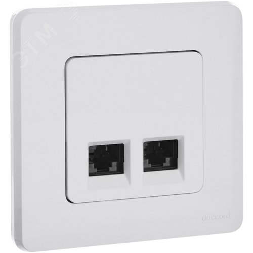 Розетка компьютерная двойная RJ45 категория 6 UTP белый INSPIRIA - фото 5