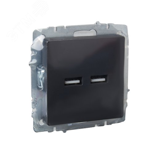 BRITE Розетка USB A+A 3.1А РЮ10-1-БрГ графит - фото 6