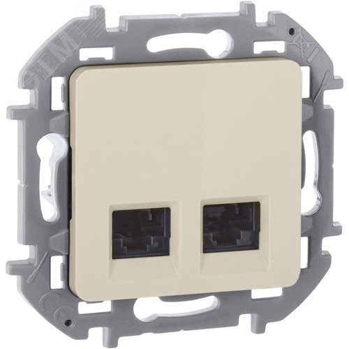 Розетка компьютерная двойная RJ45 категория 6 UTP слоновая кость INSPIRIA - Legrand