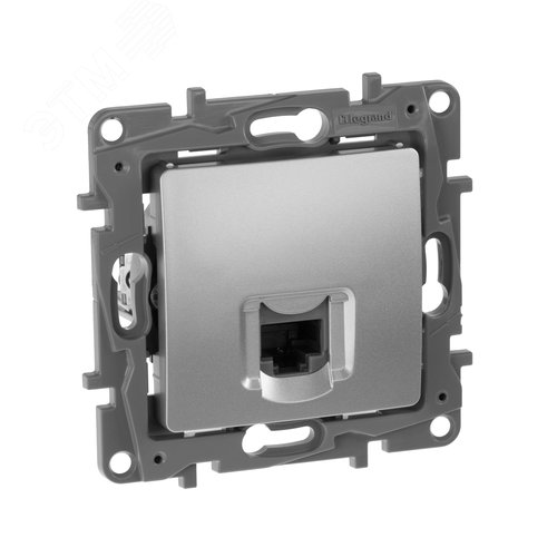 Розетка компьютерная RJ45 категория 6 UTP алюминий ETIKA - IEK (ИЭК)