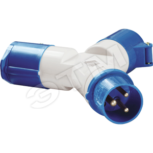Адаптер двухлучевой16А 2Р+PЕ IР44 250В TS1012 - IEK (ИЭК)