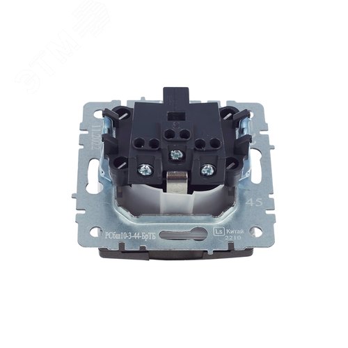 BRITE Розетка с заземлением с защитными шторками и крышкой 16А IP44 РСбш10-3-44-БрТБ темная бронза - фото 8