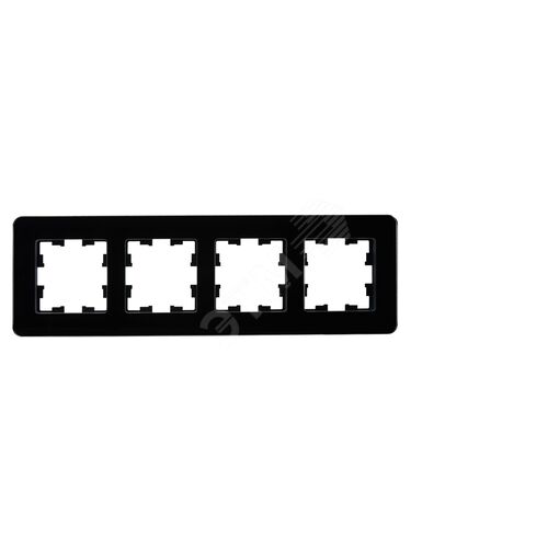 BRITE Рамка 4 поста РУ-4-2-Бр стекло черный RE IEK - фото 3