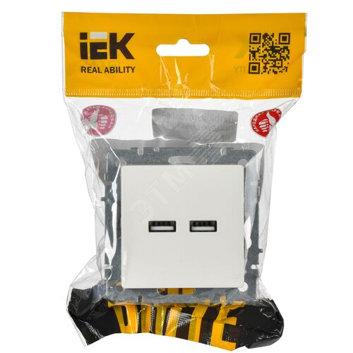 BRITE Розетка USB A+A 5В 3,1А РЮ10-1-БрБ белый - фото 2