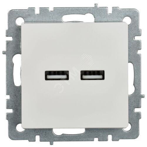 BRITE Розетка USB A+A 5В 3,1А РЮ10-1-БрБ белый - фото 3