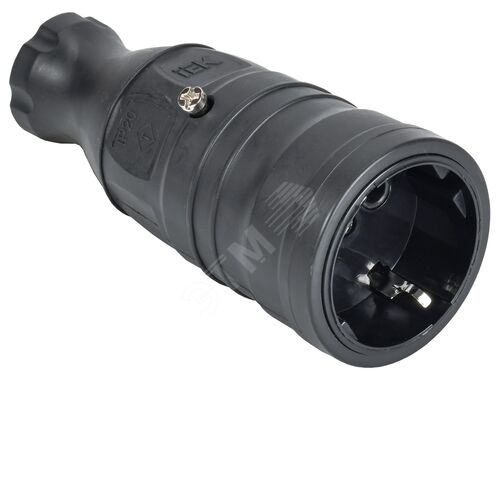 Розетка переносная РБп14-1-0м IP20 черная OMEGA - фото 2
