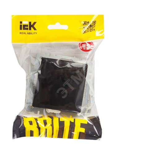 BRITE Розетка с заземлением с защитными шторками и крышкой 16А IP20 РСбш10-3-БрЧ черный - фото 8