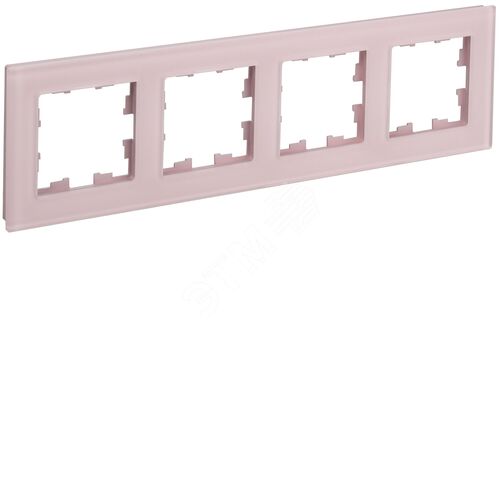 BRITE Рамка 4 поста РУ-4-2-Бр стекло розовый матовый IEK - фото 2