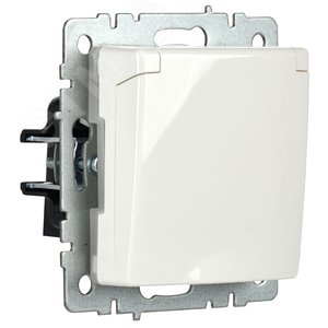 BRITE Розетка с заземлением с защитными шторками и крышкой 16А IP44 РСбш10-3-44-БрБ белый - фото 5