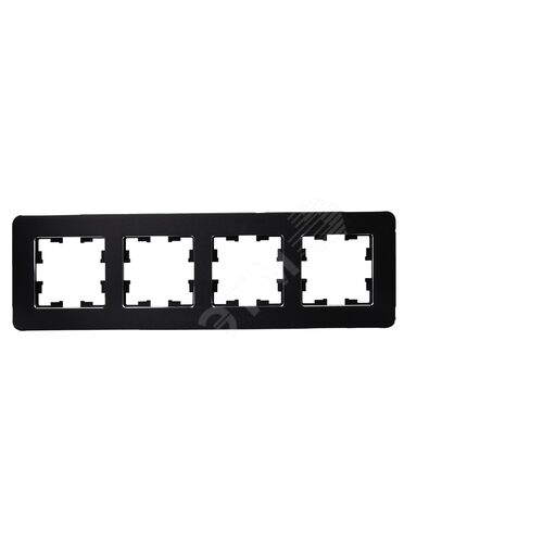 BRITE Рамка 4 поста РУ-4-1-Бр металл черный RE IEK - фото 3