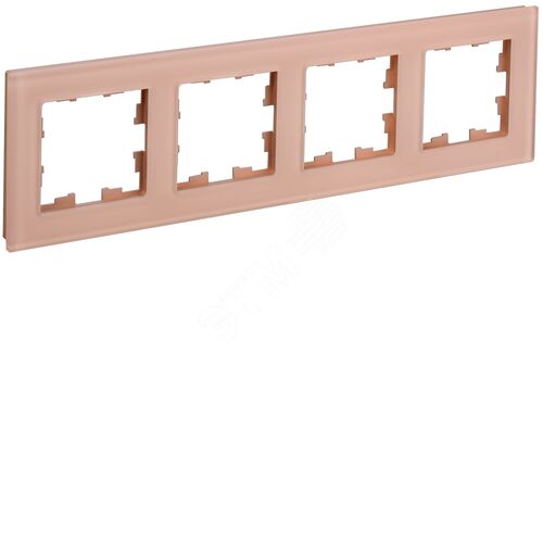 BRITE Рамка 4 поста РУ-4-2-БрП стекло персиковый матовый IEK - фото 2