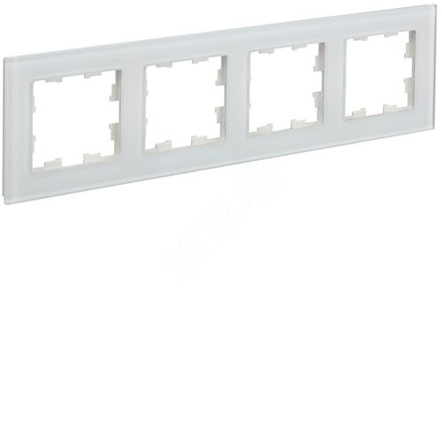 BRITE Рамка 4 поста РУ-4-2-Бр стекло белый матовый IEK - фото 2