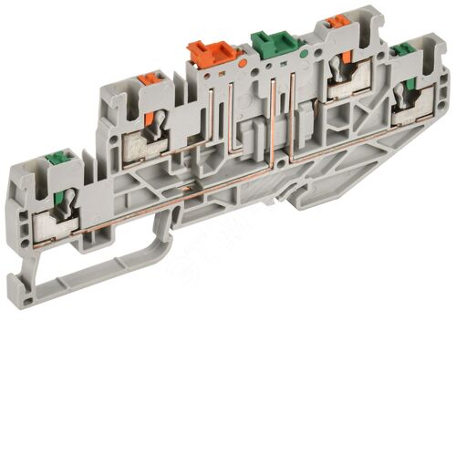 ARMAFIX Клемма пружинная Push-in CP-ML 2 ур. с ножевым размыкателем 2,5мм2 серая IEK - фото 2