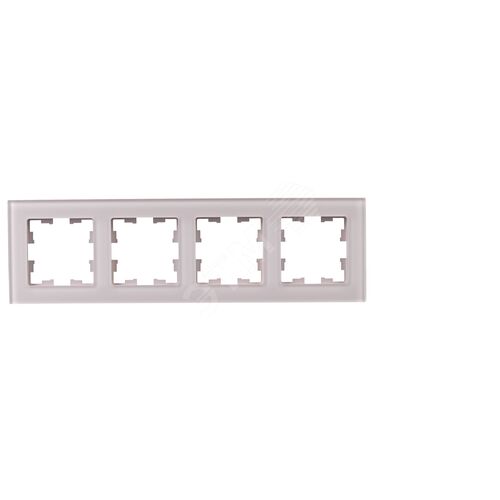 BRITE Рамка 4 поста РУ-4-2-Бр стекло розовый матовый IEK - фото 3