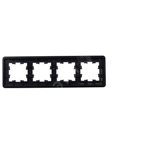 BRITE Рамка 4 поста РУ-4-1-Бр металл черный RE IEK - фото 4