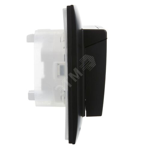 SKANDY Розетка 2-местная и крышкой 16А в сборе IP44 SK-R12Bl черный IEK - фото 5