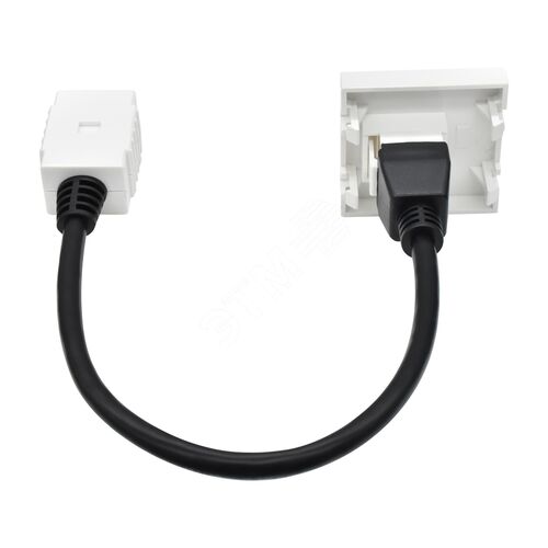 PRIMER РКМ-20-10-П Розетка мультимедийная HDMI M/M (2 модуля) белая IEK - фото 4