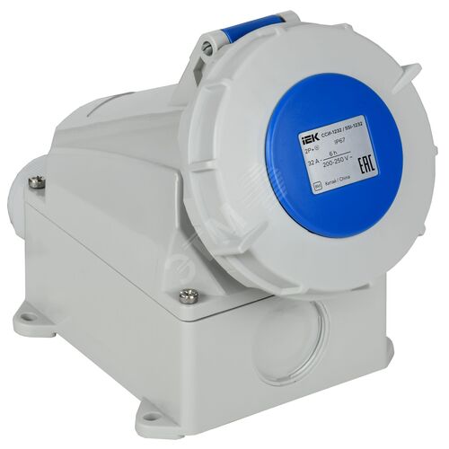 Розетка стационарная ССИ-1232 32А-6ч 220В 2P+PE IP67 - фото 2